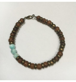 Браслет Африканський Падук з Ларимаром та бронзою від А. Сідерського